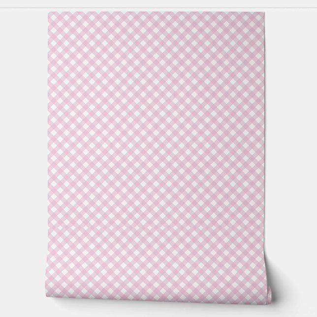 Papel Pintado Pink Gingham Wall Pattern (Desenrollar)
