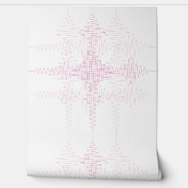 Papel Pintado Pink Girl Room Sound Wave Minimal Style