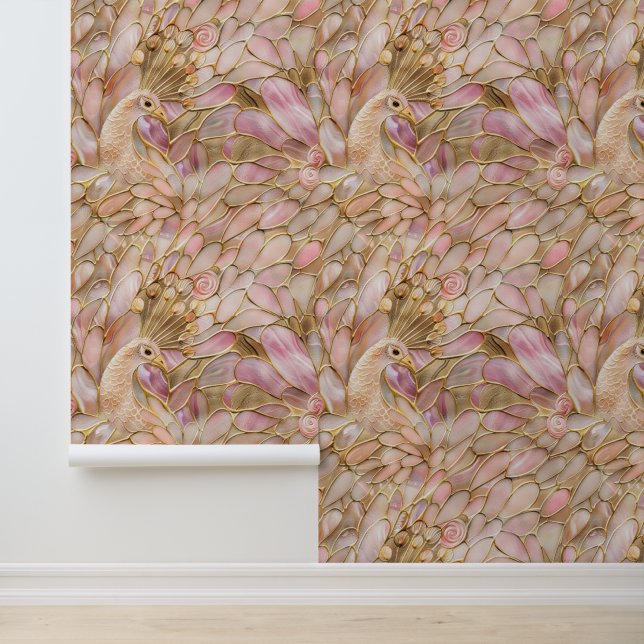 Papel Pintado Pink Gold Peacock (Solicitud)