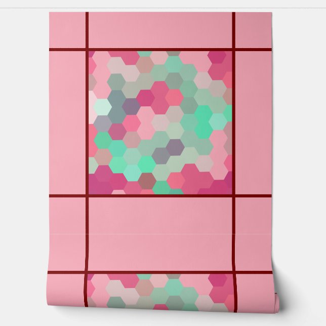 Papel Pintado Pink hexagon (Desenrollar)