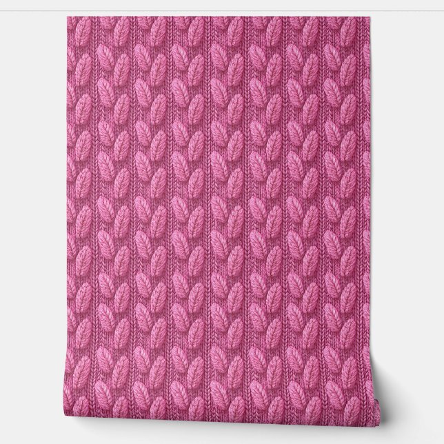 Papel Pintado Pink Knit Feather Crochet Pattern (Desenrollar)