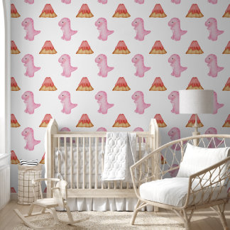 Papel Pintado Pink Princess Dinosaur