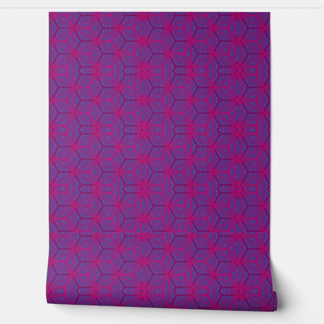 Papel Pintado Pink retro geometric pattern  (Desenrollar)