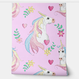 Papel Pintado Pink Unicorn Garden