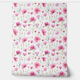 Papel Pintado Pink Watercolor Wildflower