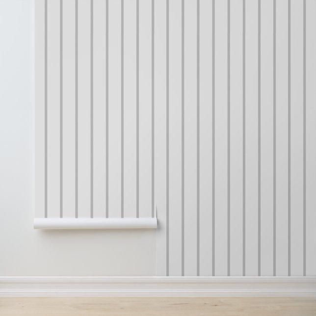 Papel Pintado Pinstripes Simple Minimalista moderno Gris claro (Solicitud)
