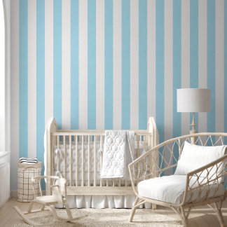 Papel Pintado Pintura al Agua Rayas Azules | Guardería de Bebé