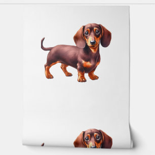 Papel Pintado Pintura de Dachshund - Paintin acuarela de perro d