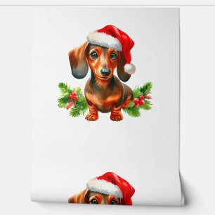 Papel Pintado Pintura festiva de Dachshund - Doxie de vacaciones