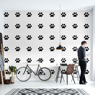Papel Pintado Pintura Imprime Mascotas Patrón de animales blanco
