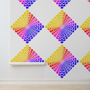Papel Pintado Pirámide de vidrio pixelada retro de los 80s con t