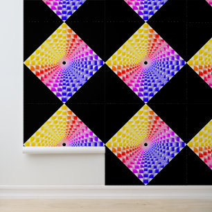 Papel Pintado Pirámide de vidrio pixelada retro de los 80s con t