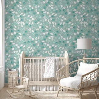 Papel Pintado Pistas de animales azules y verdes