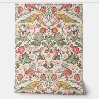 Papel Pintado PixDezines William Morris Ladrón de fresa rosa