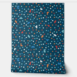 Papel Pintado Píxeles de gamer en fondo azul oscuro