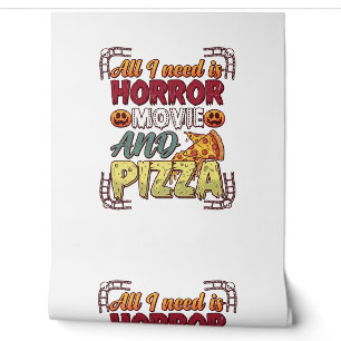 Papel Pintado Pizza de Película de Terror Halloween Calabaza Crá
