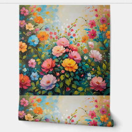 Papel Pintado Placa floral de jardín encantada y palo