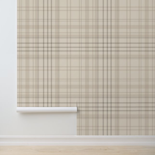 Papel Pintado Plaid Beige Neutro (Solicitud)