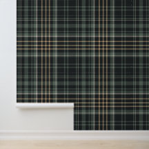 Plaid crema verde oscuro