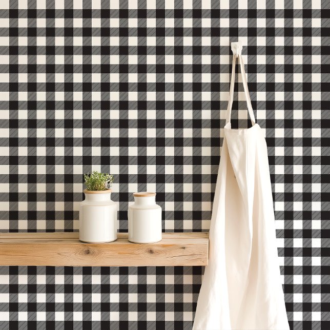 Papel Pintado Plaid de Búfalo Negro y Blanco  (Subido por el creador)