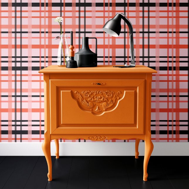 Papel Pintado Plaid de Halloween Rosa y Negro de Moda (Subido por el creador)