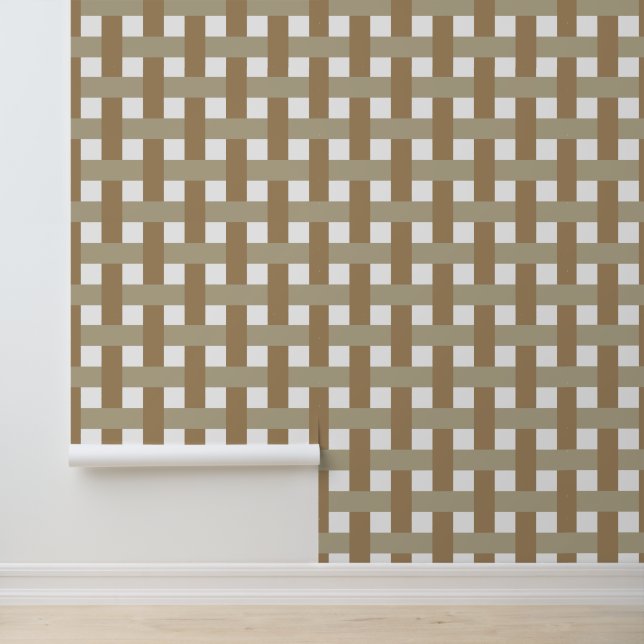 Papel Pintado Plaid de marrón y caqui - Gingham - Boho Terroso (Solicitud)