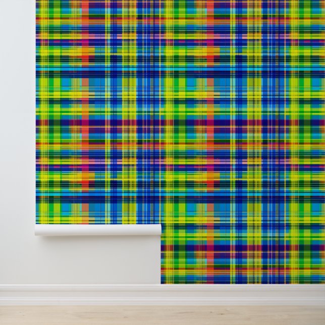 Papel Pintado Plaid de picnic arcoíris (Solicitud)