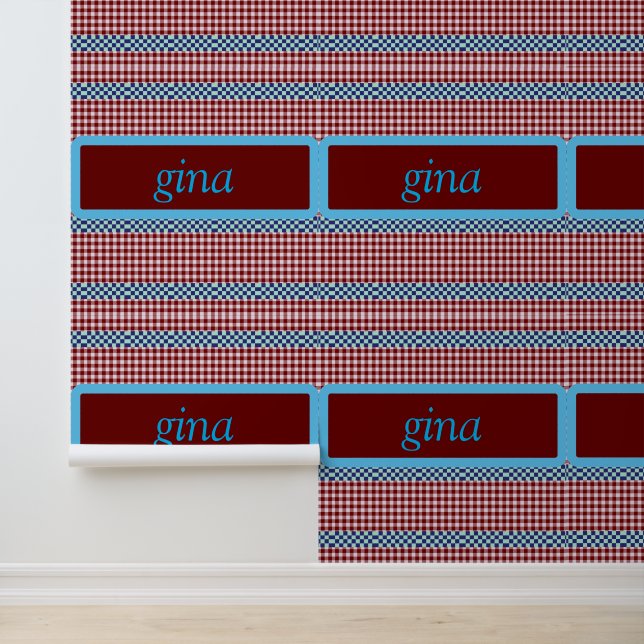 Papel Pintado Plaid Gingham Personalizado (Solicitud)