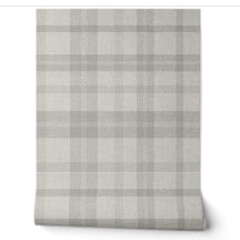 Plaid Gris Granja Atenuado con Textura de Lino