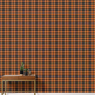 Papel Pintado Plaid Scottish Tartan Naranja Black