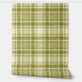 Papel Pintado Plaid Terroso | Salvia y Crema