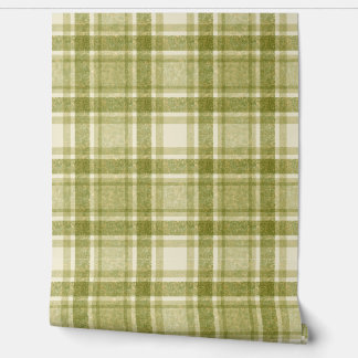 Papel Pintado Plaid Terroso | Salvia y Crema
