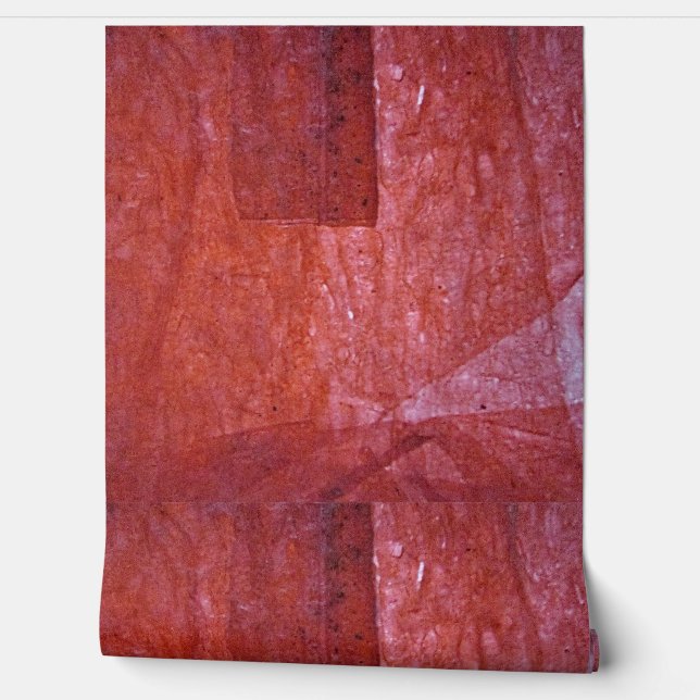 Papel Pintado Plain smooth red texture Wallpaper,Zero waste red  (Desenrollar)