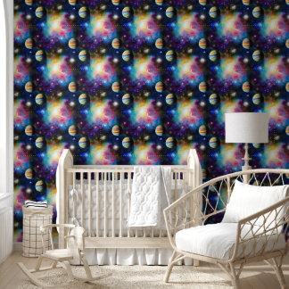 Papel Pintado Planetas espaciales estrellas galaxia patrón impec