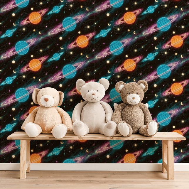Papel Pintado Planetas neones y espacio ultraterrestre para las  (Subido por el creador)