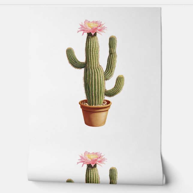 Papel Pintado Planta del Desierto de Cactus con flores (Desenrollar)