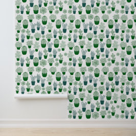 Papel Pintado Planta del desierto de Cactus Vibe blanco botánico