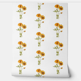 Papel Pintado Planta Simple Con Flores Amarillas