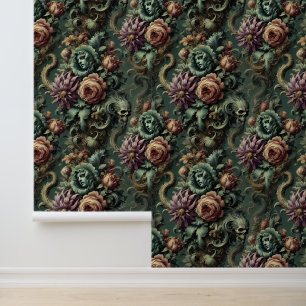 Papel Pintado Plantas y pandemonio - Barroco gótico