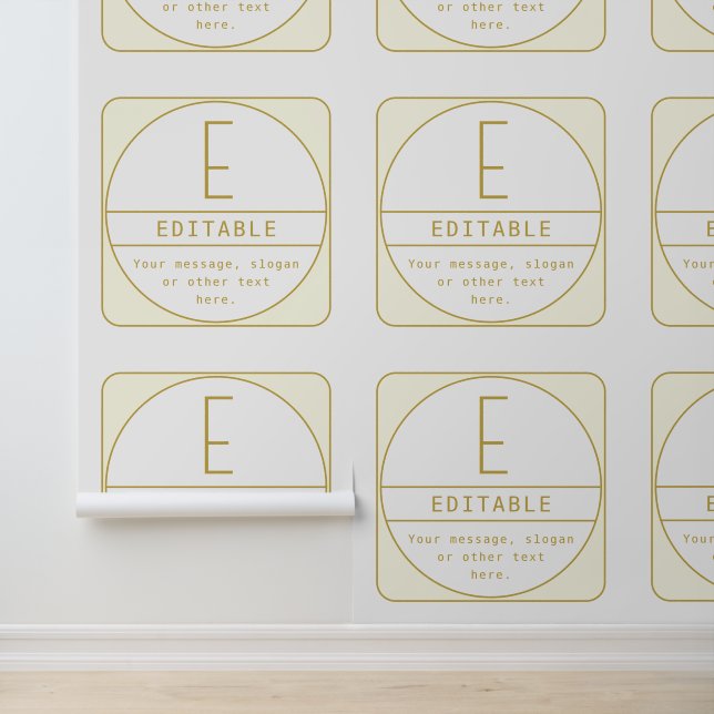 Papel Pintado Plantilla de diseño retro-moderno editable Gold &  (Solicitud)