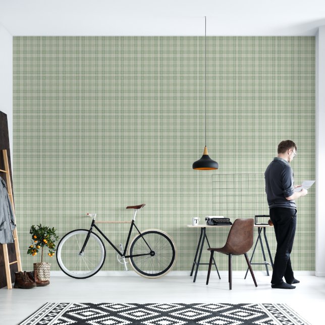 Papel Pintado Plato verde claro (Sala de estar)