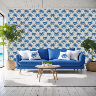 Papel Pintado Playa náutica de cangrejo azul