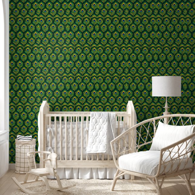 Papel Pintado Pluma de pavo real (Niños)