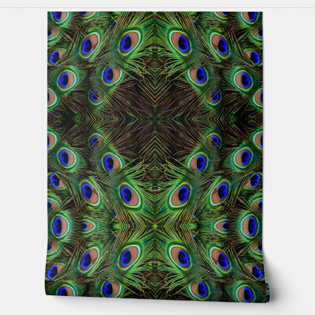 Papel Pintado Plumage real - Patrón de plumas de pavo real de lu (Desenrollar)