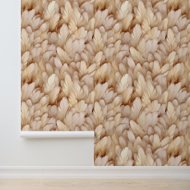 Papel Pintado Plumas beige modernas (Solicitud)