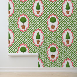 Papel Pintado Poda en Verde Llave Griega Jardín Peel & Stick 