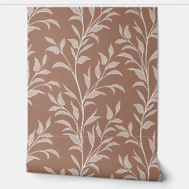 Papel Pintado Poesía de hojas y piedras XL4b Mocha Mousse