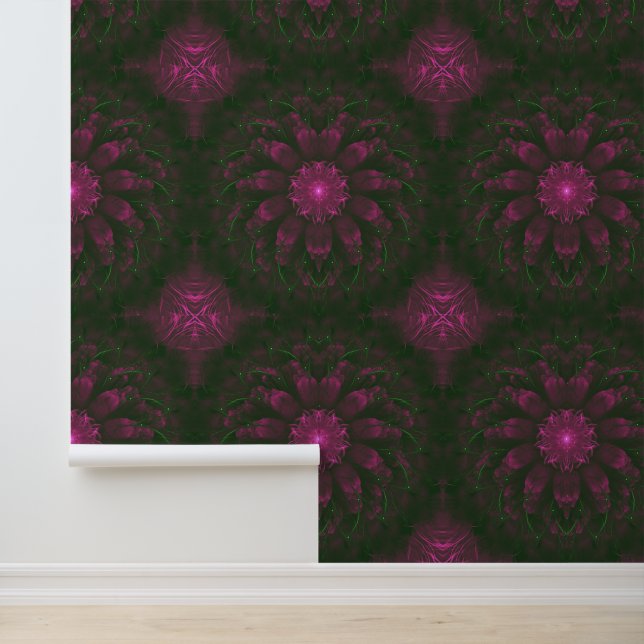 Papel Pintado Polka Dot Bloom – Arte Fractal Botánico (Solicitud)