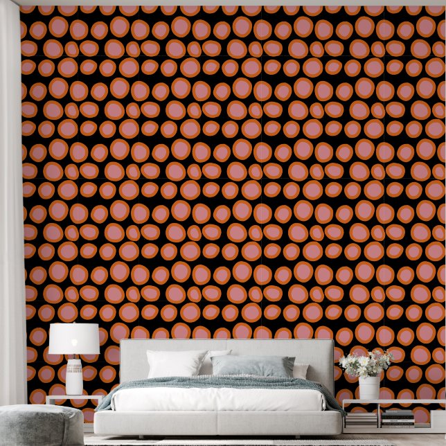 Papel Pintado Polka Dot Naranja Círculo rosado Geométrico Patata (Dormitorio)