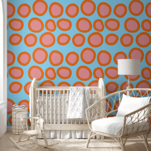 Papel Pintado Polka Dot Naranja Círculo rosado Geométrico Patata